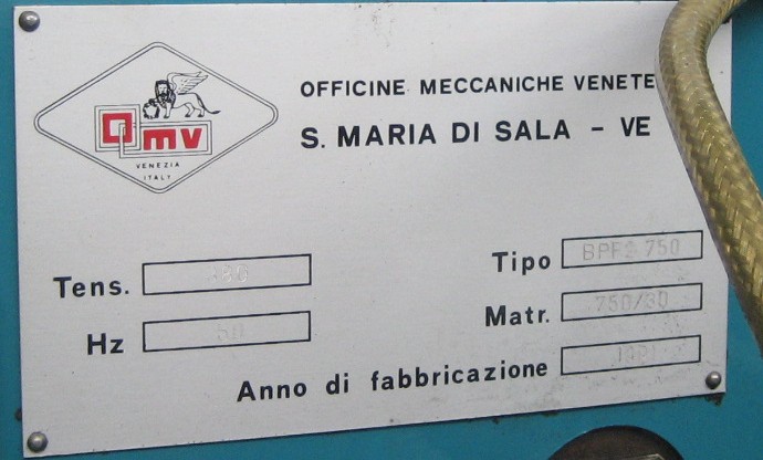 Fresatrice OMV BF2 - 750 - Plastin Gold